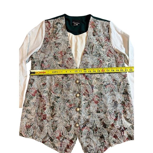 RARE Vintage 90's Nu Venture Floral Vest and Blouse - Picture 2 of 9